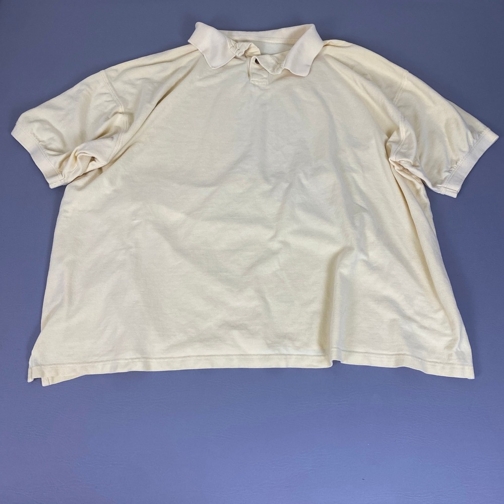 Harbor Bay Polo Shirt‎ Men's Size 4X Big Pale Yellow Cotton Pique Short Sleeve